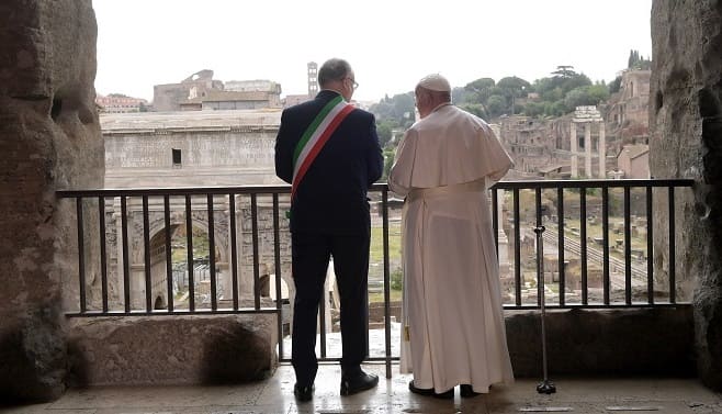 Papa Sindaco affaccio Fori 2024 ph Comune di Roma