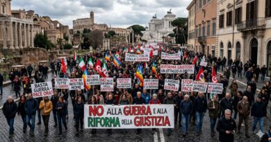 Roma, il 14 marzo corteo contro la guerra e la riforma della giustizia